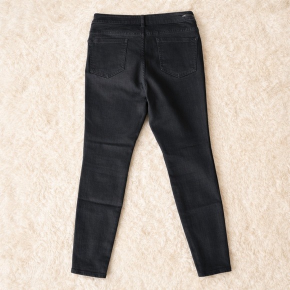 Pilcro Anthropologie High Rise Skinny Jeans 32 Black Stretch Capsule Wardrobe - Picture 3 of 5